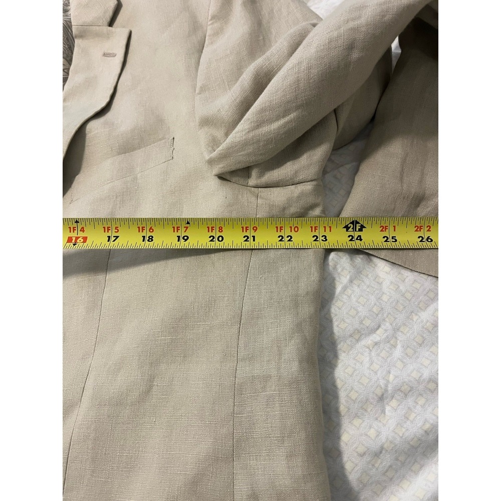Lauren Ralph Lauren Mens Blazer 44L Tan 100% Linen 2 Button Jacket Coastal Prep - Picture 5 of 9